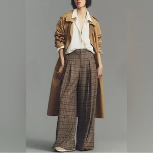 NWT Anthropologie Maeve Wide Leg Plaid Pants